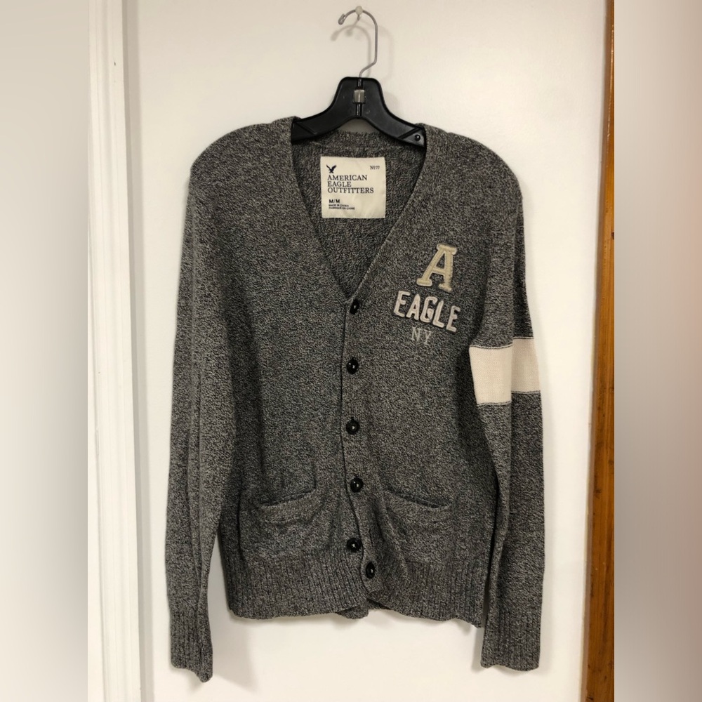 American Eagle Outfitters Men's Medium Cotton/Wool Gray Sweater
